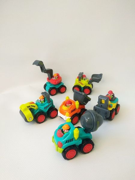 Игровой набор машинок Hola Toys Строительная техника: самосвал, бетономешалка, экскаватор, каток, погрузчик, бульдозер 6ед. 3116 фото