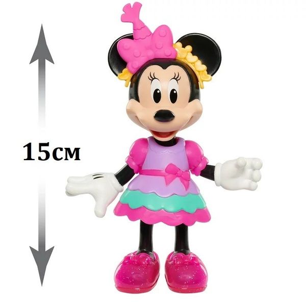 Лялька Disney Junior Minnie Mouse Fabulous Fashion Sweet Party в кейсi з аксесуарами 14од., 15см 89992 фото