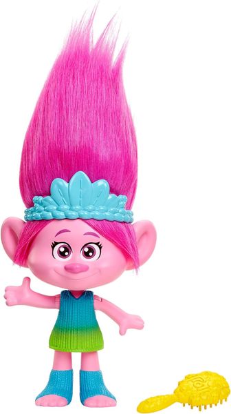 Кукла Mattel Trolls Band Together Rainbow HairTunes Queen Poppy Тролли Розочка 30см, с подсветкой и звуками HNF20 фото