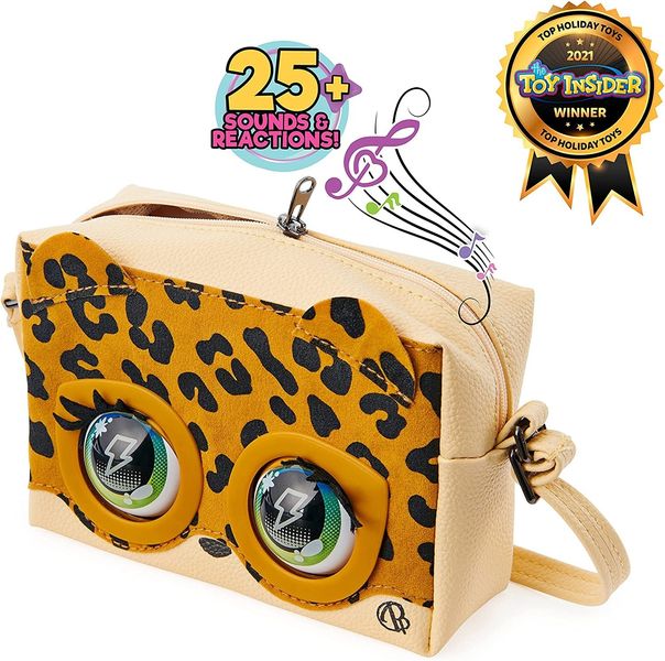 Інтерактивна сумочка Spin Master Purse Pets Leoluxe Леопард, 25 звуків, моргає очима, 18см SM26700 фото
