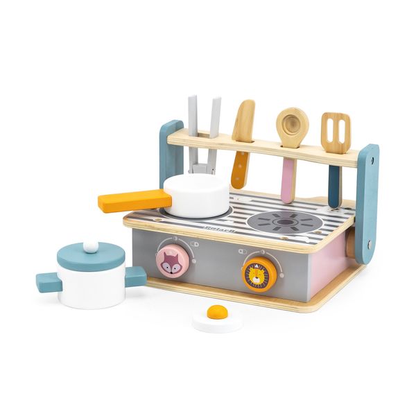 Детская плита Viga Toys PolarB с посудой и грилем, складная кухня (44032) 44032 фото