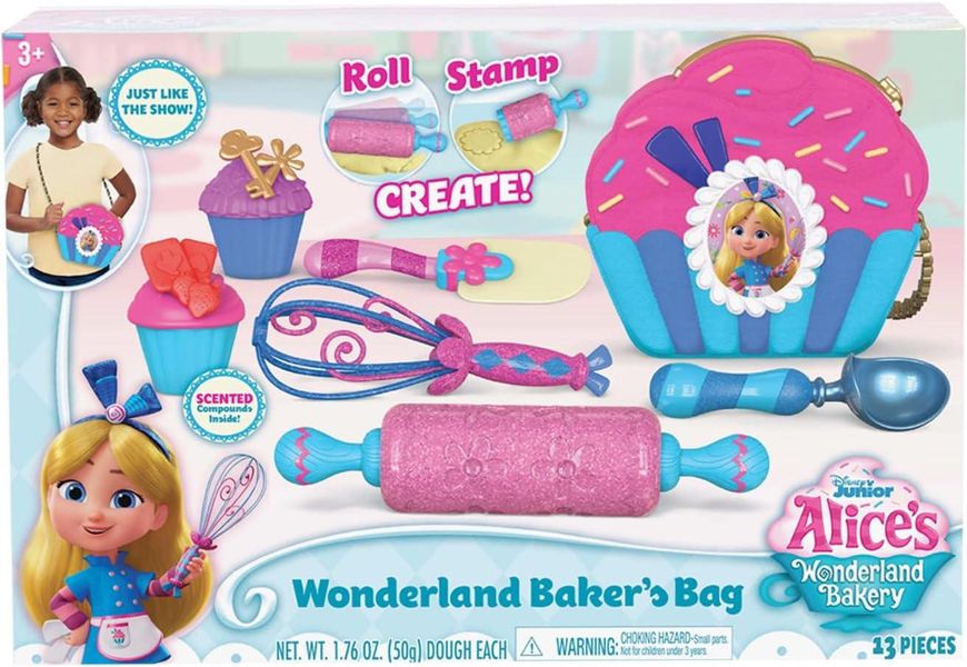 Игровой набор пекаря Just Play Disney Alice's Wonderland кухня Алисы, с сумочкой, 7ед. 98511 фото