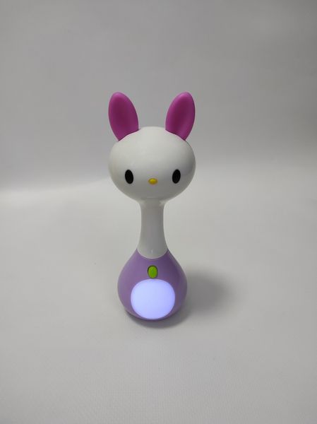 Погремушка музыкальная Hola Toys "Заяц" с грызунком и подсветкой 3134B фото