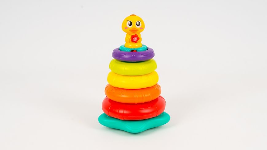 Музыкальная интерактивная пирамидка Hola Toys Уточка с подсветкой 2101 фото