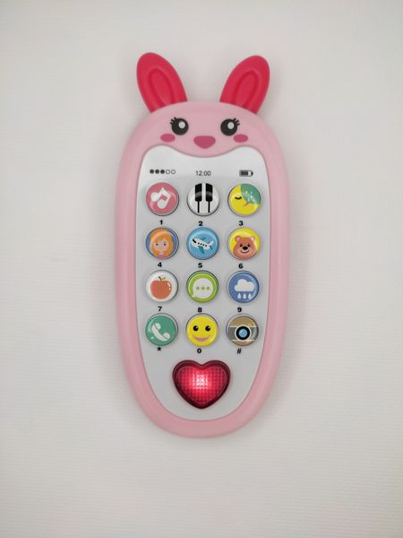 Іграшка телефон - прорізувач для малюків TK Group Заяць з музикою та підсвічуванням 24063 фото