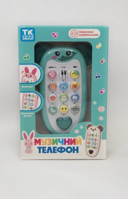 Іграшка телефон - прорізувач для малюків TK Group Слоник з музикою та підсвічуванням 24063 фото