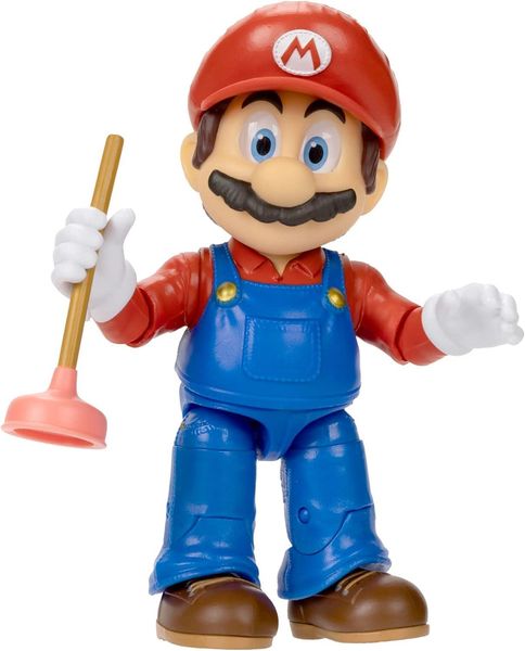 Колекційна фігурка Jakks Pacific THE SUPER MARIO BROS. MOVIE Mario with Plunger Маріо 13см 417164 фото