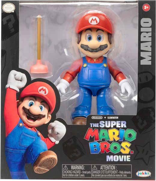 Коллекционная фигурка Jakks Pacific THE SUPER MARIO BROS. MOVIE Mario with Plunger Марио 13см 417164 фото