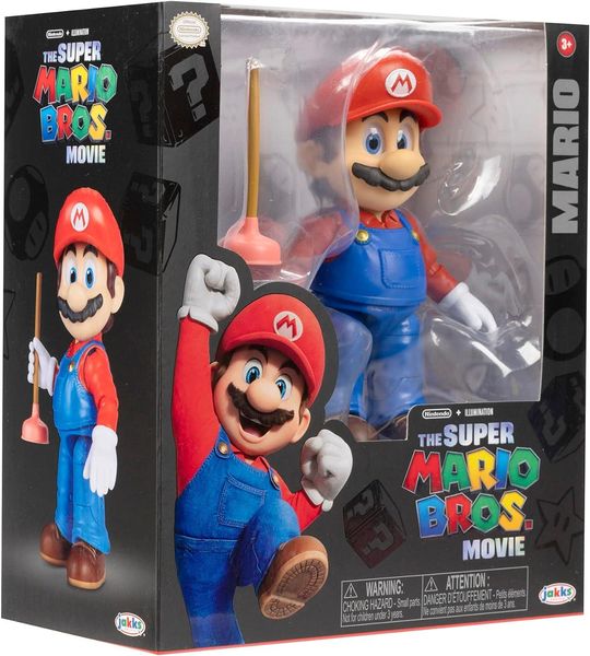 Коллекционная фигурка Jakks Pacific THE SUPER MARIO BROS. MOVIE Mario with Plunger Марио 13см 417164 фото