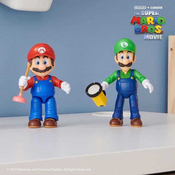 Коллекционная фигурка Jakks Pacific THE SUPER MARIO BROS. MOVIE Mario with Plunger Марио 13см 417164 фото