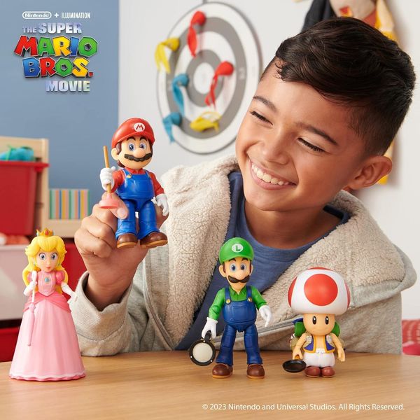 Колекційна фігурка Jakks Pacific THE SUPER MARIO BROS. MOVIE Mario with Plunger Маріо 13см 417164 фото