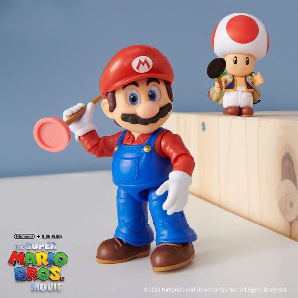 Колекційна фігурка Jakks Pacific THE SUPER MARIO BROS. MOVIE Mario with Plunger Маріо 13см 417164 фото