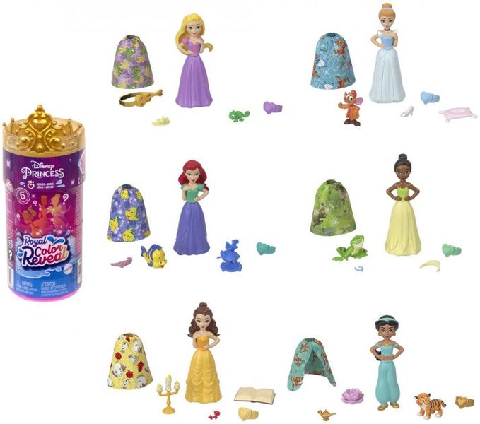 Набір сюрприз з лялькою Disney Princess Royal Color Reveal Дісней Принцеси, 12см змінює колір (в асортименті) 7од. HMB69 фото