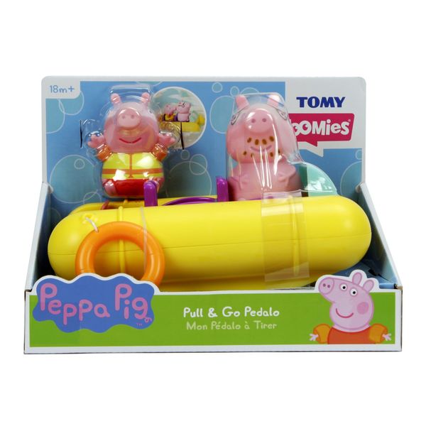 Игрушка для ванной Toomies Peppa Pig Свинка Пеппа в заводной лодке с фигурками брызгалками E73107 фото