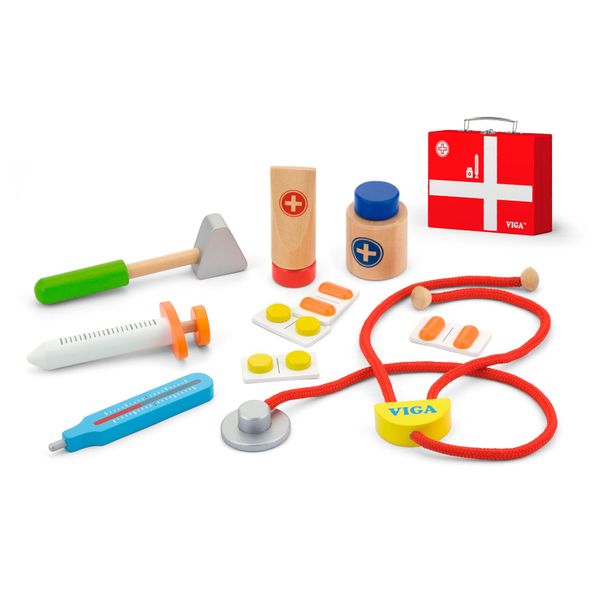 Деревянный игровой набор Viga Toys Чемодан доктора, медицинские инструменты (50530) 50530 фото