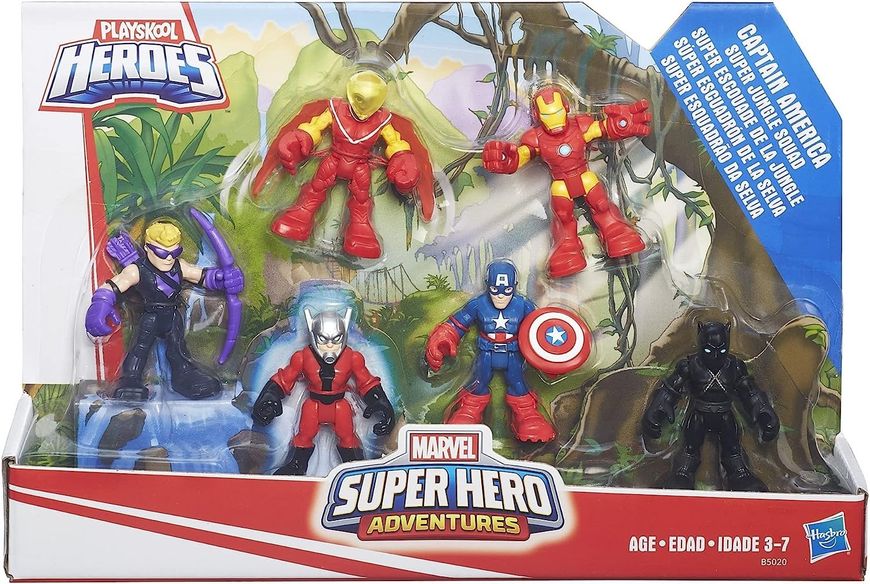 Набор фигурок Hasbro Marvel Playskool Heroes Super Hero Adventures Captain America 6 персонажей B5020AS0 фото