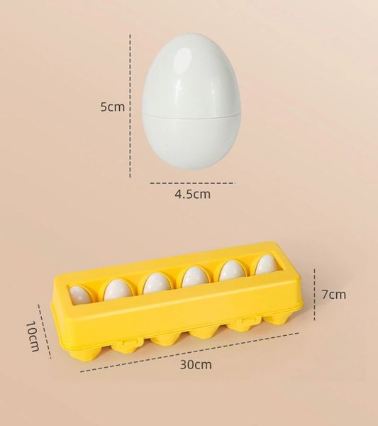 Розвиваюча іграшка Fun Game сортер-конструктор Монтессорі Фрукти та Овочі Набір яєць у лотку 12шт 48000 фото