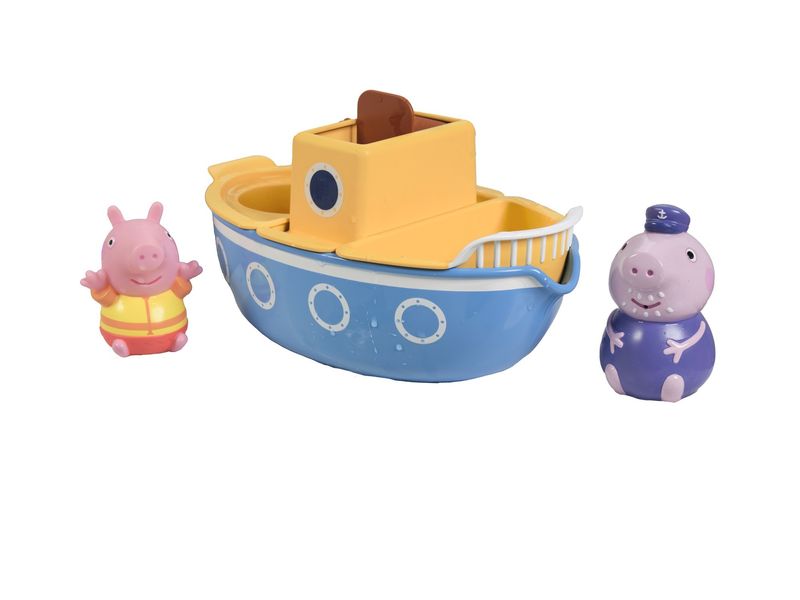 Игрушка для купания Toomies Peppa Pig Лодка дедушки Пеппы с фигурками-брызгалками E73414 фото