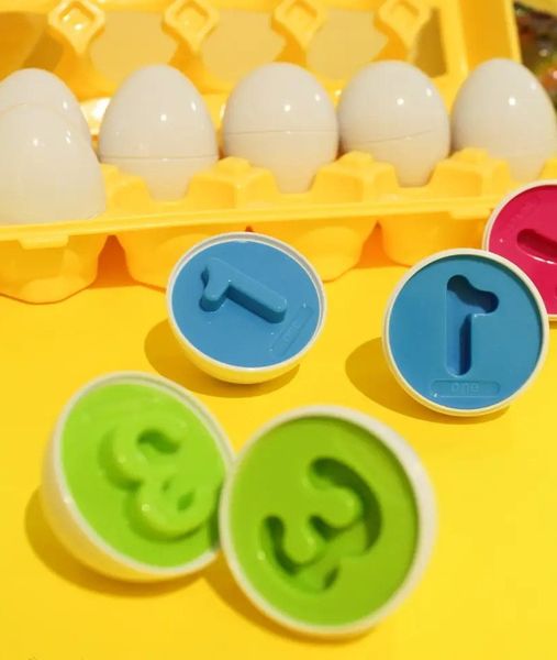 Развивающая игрушка Fun Game сортер-конструктор Монтессори Цифры Набор яиц в лотке 12шт 49309 фото