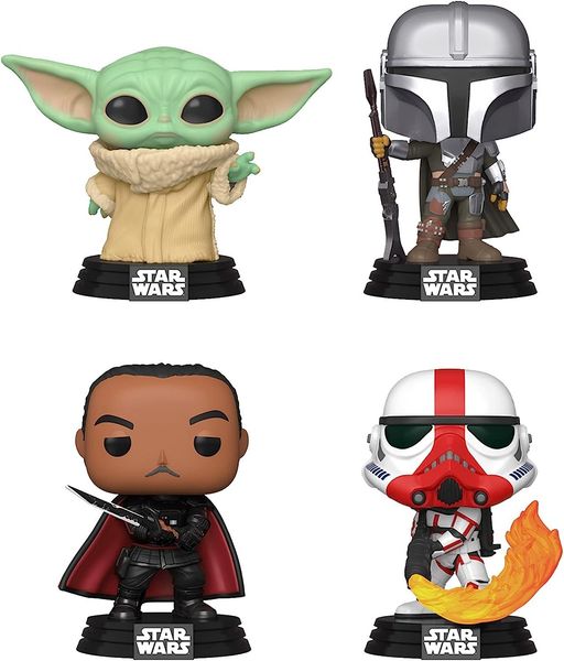 Фігурка Funko Pop! Star Wars: Mandalorian 4 Pack, Фанко поп набір Мандалорець, Grogu, Moff Gideon, Incinderator Stormtrooper 58570 фото