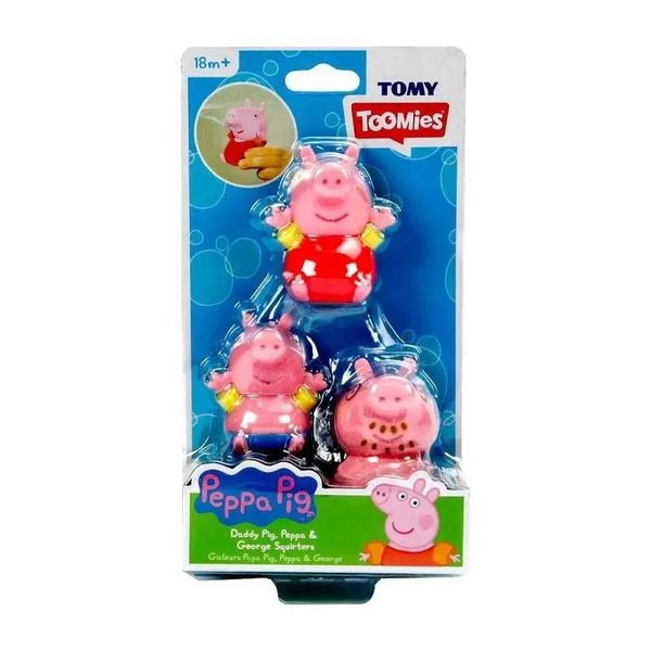 Набір іграшок-бризгалок для ванної Toomies Peppa Pig Father set Свинка Пеппа 3 шт. E73105-T фото