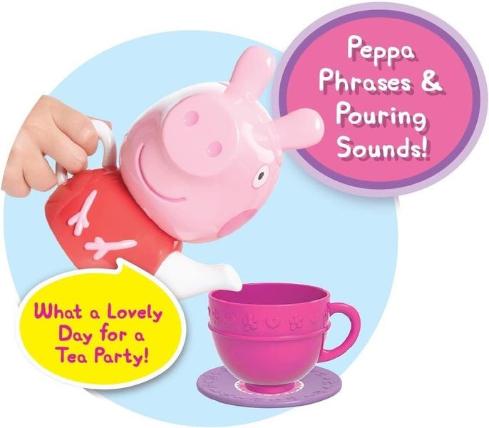 Игровой чайный набор Just Play Peppa Pig Talking Time for Tea Set Свинка Пеппа детский чайный сервиз со звуками, 14 предметов 72527 фото