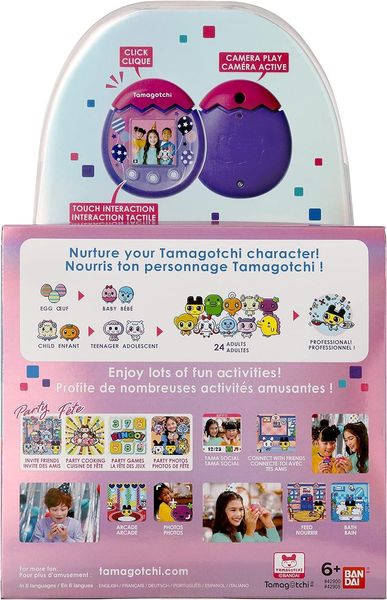 Интерактивная игрушка Bandai Tamagotchi Pix Original Balloons Purple, тамагочи питомец с камерой 42905 фото
