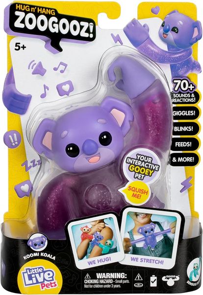 Интерактивная игрушка Moose Little Live Pets Hug n' Hang Zoogooz - Растягивающаяся Коала Koomi, 70 звуков и реакций 26480 фото