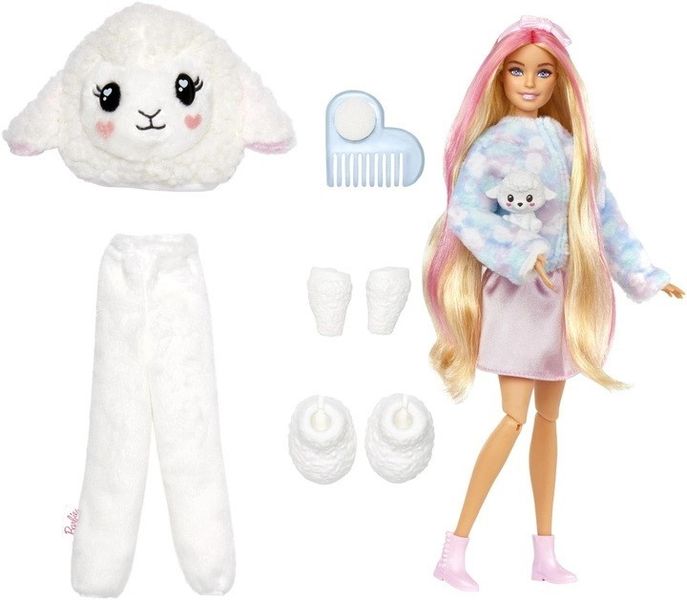 Кукла Barbie Cutie Reveal Барби сюрприз в костюме Овечки, меняет цвет, 28см HKR03 фото