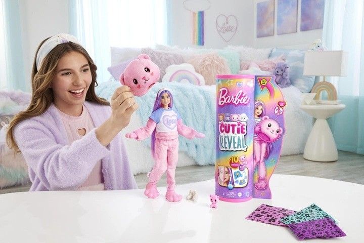 Лялька Barbie Cutie Reveal Барбі сюрприз у костюмі Ягня, змінює колір, 28см HKR03 фото